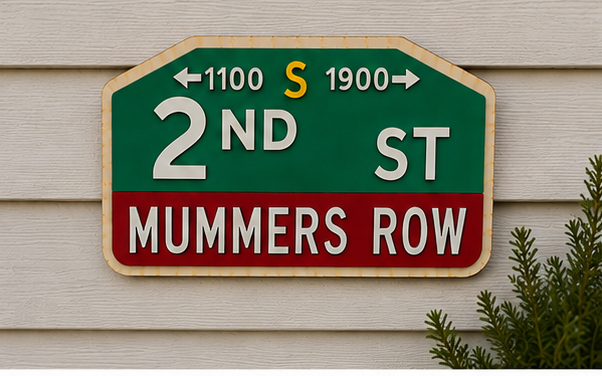 2nd St Mummers Row Custom Wooden Street Sign