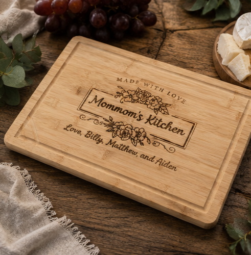 Personalized Engraved Grandma's Kitchen Bamboo Cutting Board