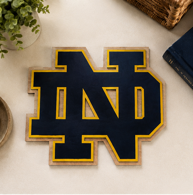 Notre Dame Wooden Wall Sign - Layered Wood