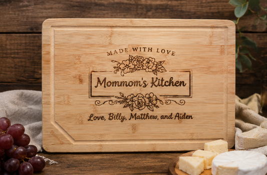 Personalized Engraved Grandma's Kitchen Bamboo Cutting Board