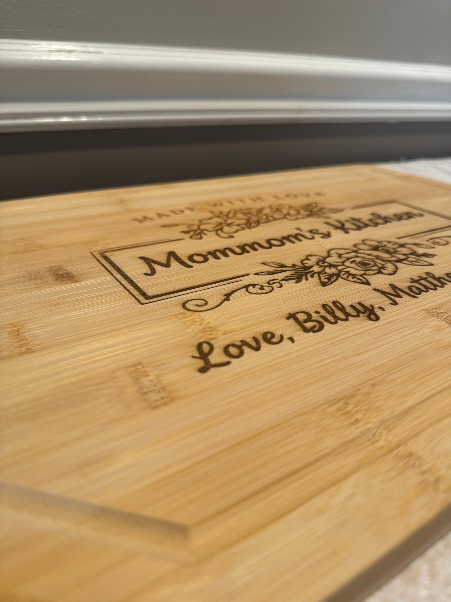 Personalized Engraved Grandma's Kitchen Bamboo Cutting Board