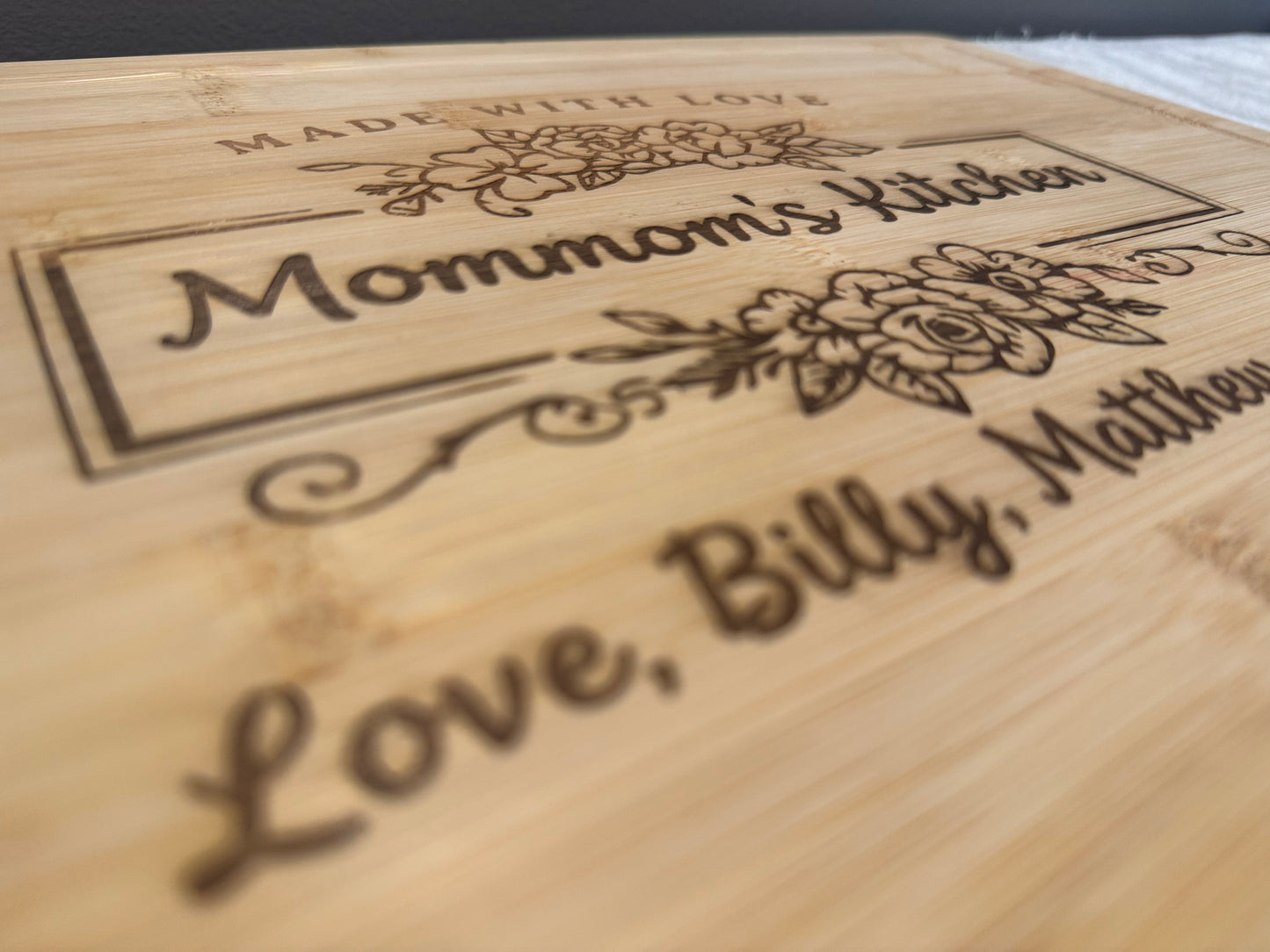 Personalized Engraved Grandma's Kitchen Bamboo Cutting Board