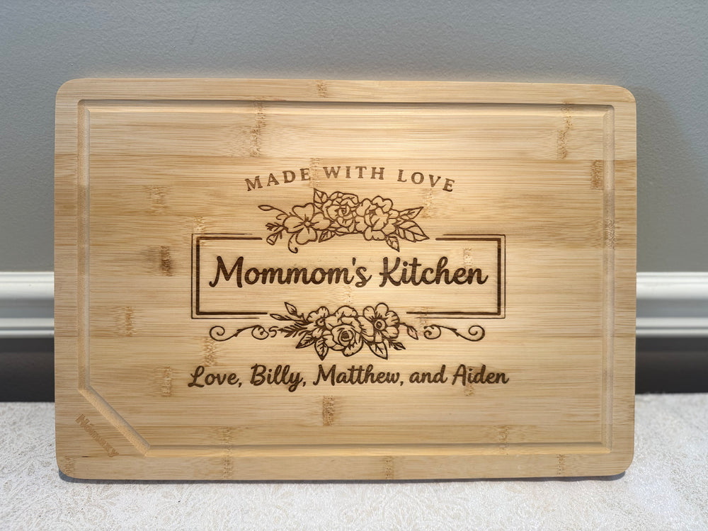 Personalized Engraved Grandma's Kitchen Bamboo Cutting Board