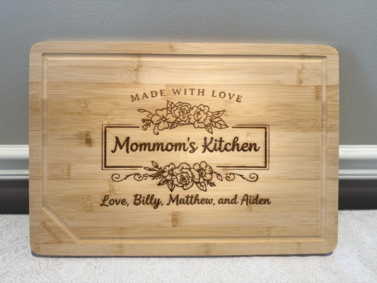 Personalized Engraved Grandma's Kitchen Bamboo Cutting Board