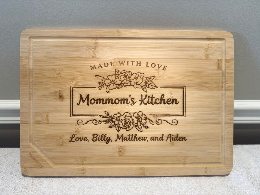 Personalized Engraved Grandma's Kitchen Bamboo Cutting Board