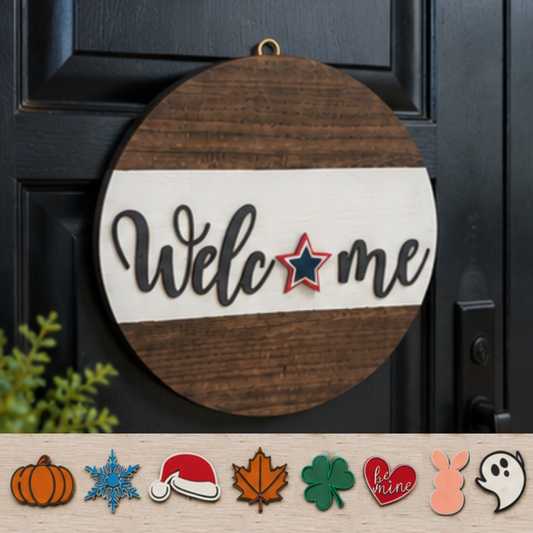 Interchangeable Seasonal Welcome Sign