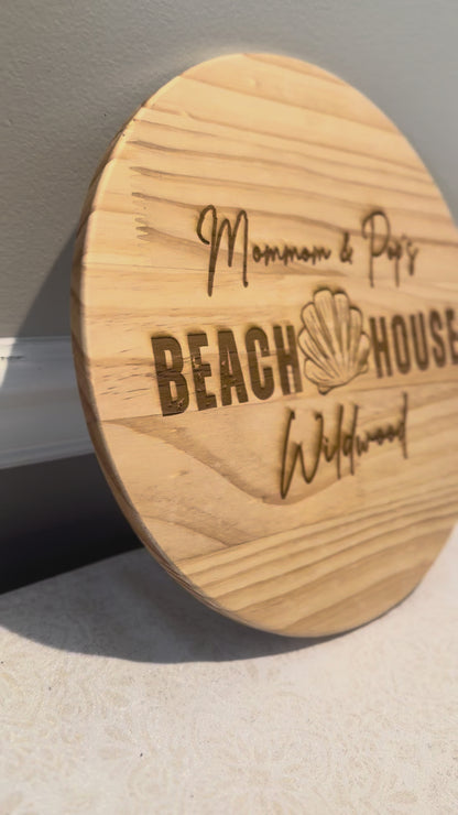 Personalized Engraved Beach House Lazy Susan
