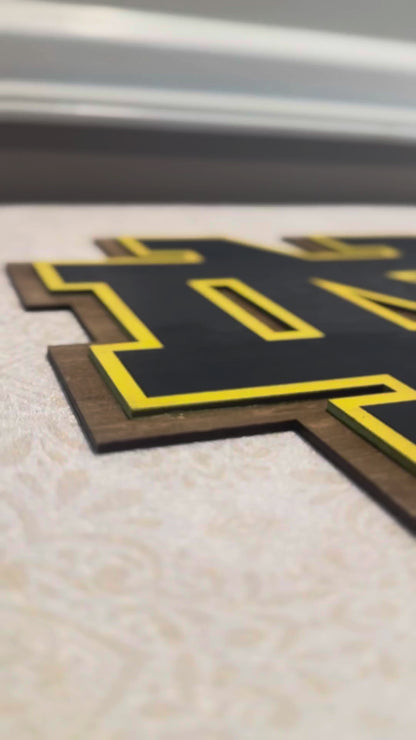 Notre Dame Wooden Wall Sign - Layered Wood