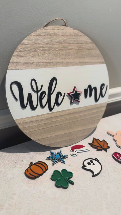 Interchangeable Seasonal Welcome Sign