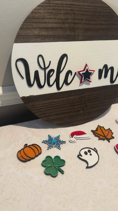 Interchangeable Seasonal Welcome Sign