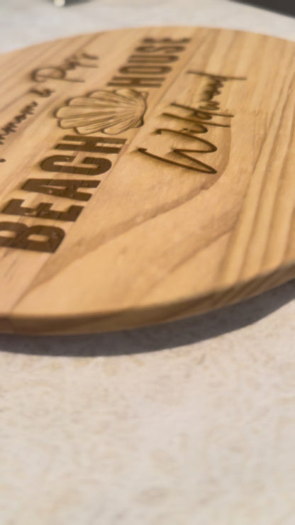 Personalized Engraved Beach House Lazy Susan